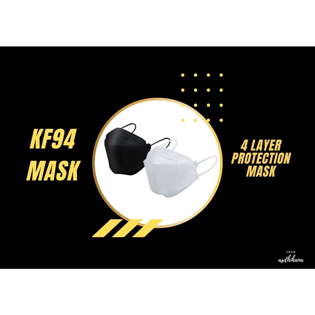 KF94 Korea 4 Layer Disposable Earloop Face Mask/KF94 Pelitup Muka/ KF94