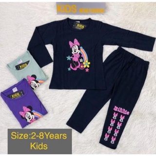 💥 NEW STOCK 💥 MINNIE Set Baju Budak Perempuan Lengan Panjang / PLAYSET KIDS GIRL LONGSLEEVES