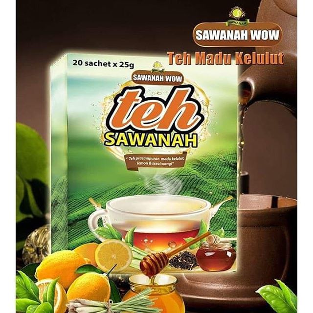 Teh Sawanah Teh Pracampuran Madu Kelulut Lemon Serai Wangi 20 Sachet X 25g Shopee Malaysia