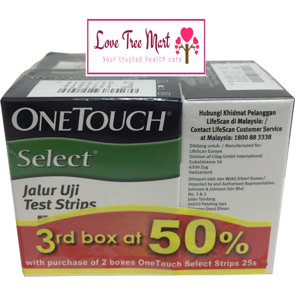 One Touch Select Test Strips 25's x 3 + FOC Lancets (LIMITED STOCK