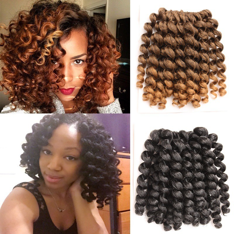 8 10 Inch Wand Curl Crochet Hair Extensions Ombre Crochet Braids