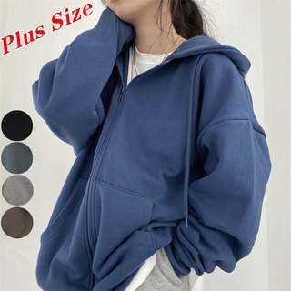 Winter Plus Size Tops for Women Long Sleeve Tops Zip Up Hoodie Warm Fleece Jacket Colorblock Coat Loose Tunic Top 
