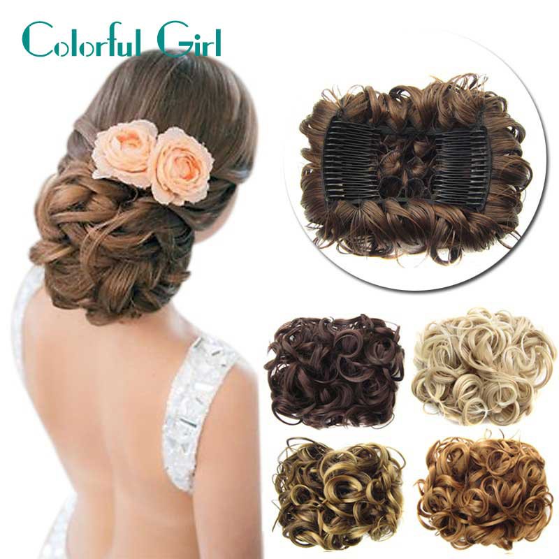 Synthetic Hair Big Bun Chignon 2 Plastic Comb Clips In Hair