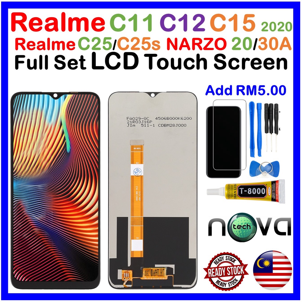 ORIGINAL NOVATECH Full Set LCD Touch Screen For REALME C11 / C12 / C15 ...