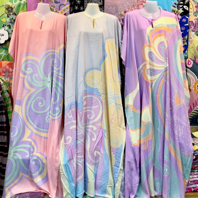 ORI GRED A Baju  Kaftan batik  canting Terengganu  Pastel 
