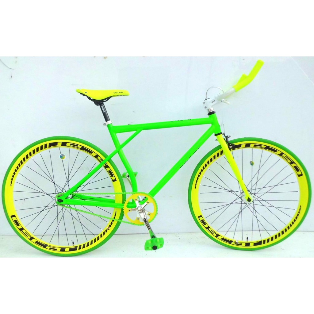 Fixie 700C Oscar Bicycle (Fluorescent Green) | Shopee Malaysia