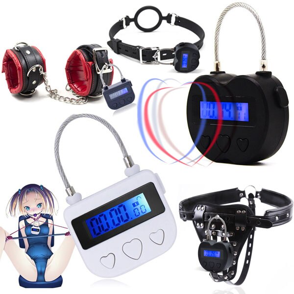 Usb Charging Time Lock Electronic Timer Fetish Handcuffs Ankle Gag
