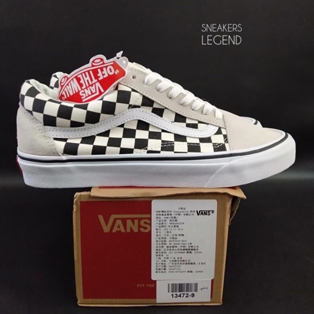 vans old skool checkerboard cream