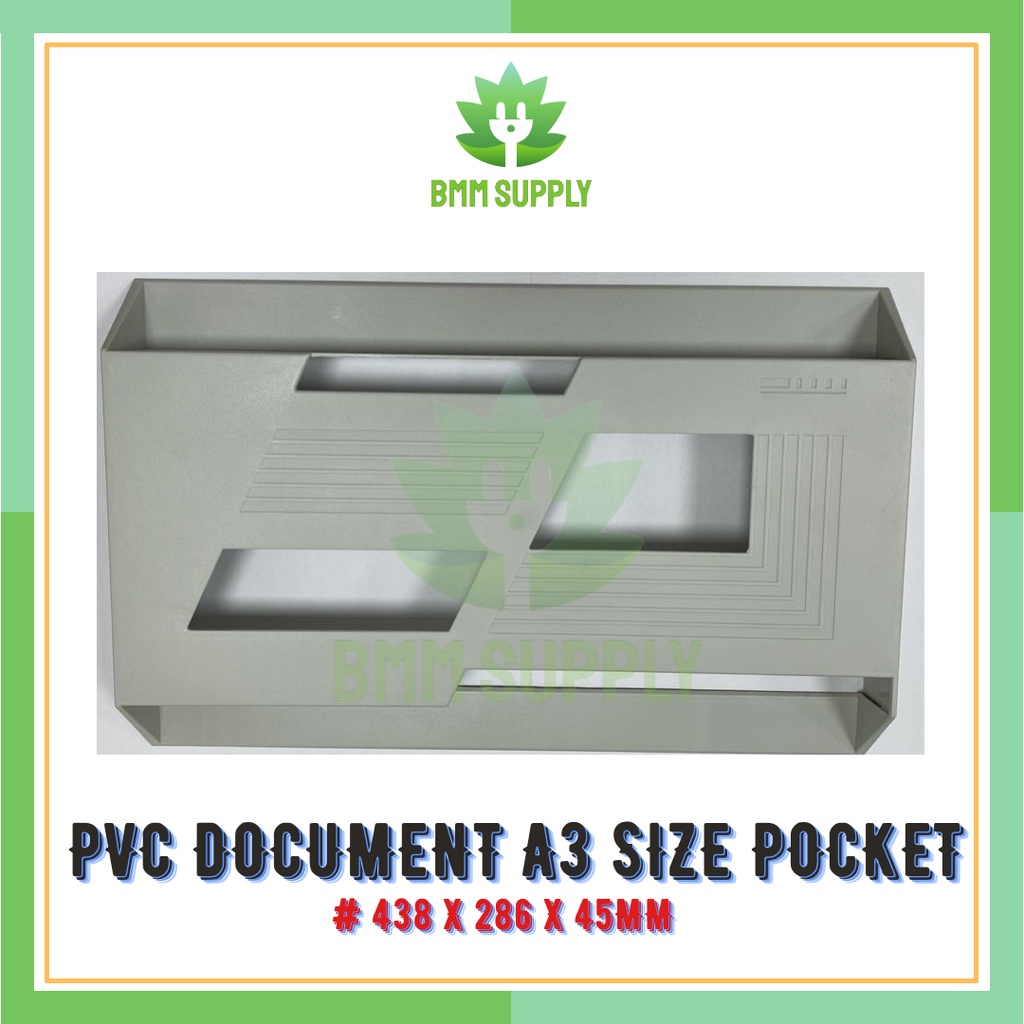 PVC DOCUMENT A3 POCKET COME WITH DOUBLE SIDE TAPE ;  438 x 286 x 45mm