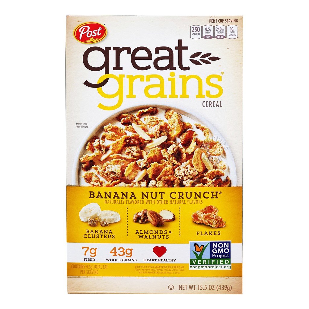(Post) Great Grains Cereal Banana Nut 439g | Shopee Malaysia