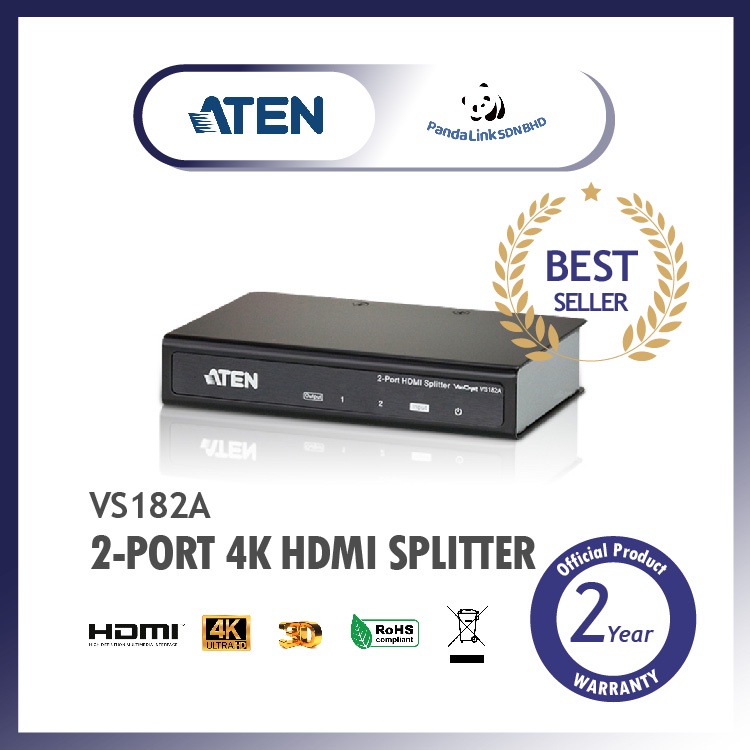 suppe Forståelse Fru ATEN VS182A 2-Port 4K HDMI Splitter | Shopee Malaysia