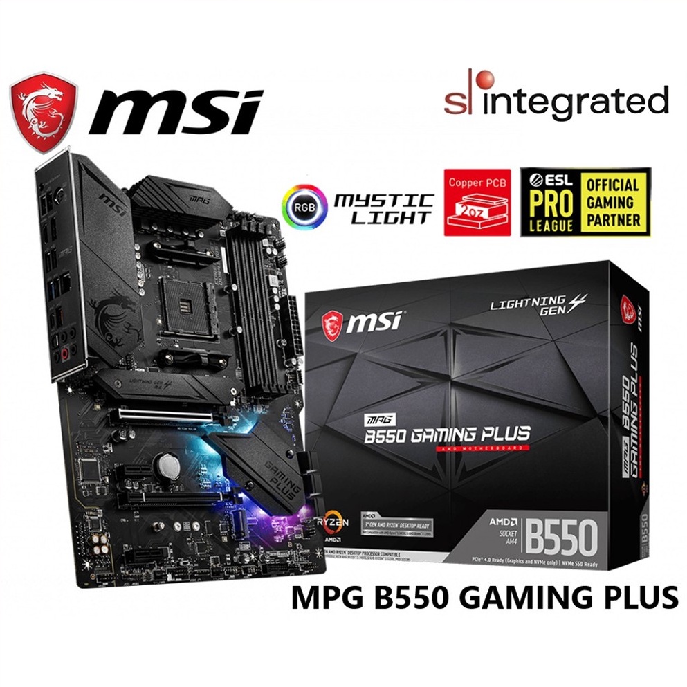 MSI MPG B550 GAMING PLUS AM4 Gaming Motherboard Shopee Malaysia