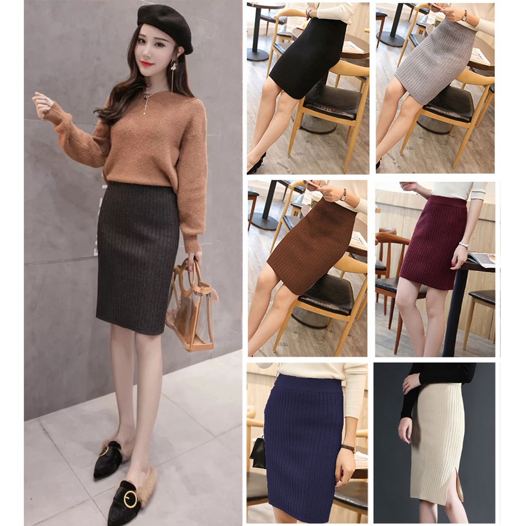READY STOCK⚡Women Cotton Short Skirt Stretchable Pencil Mini Skirts