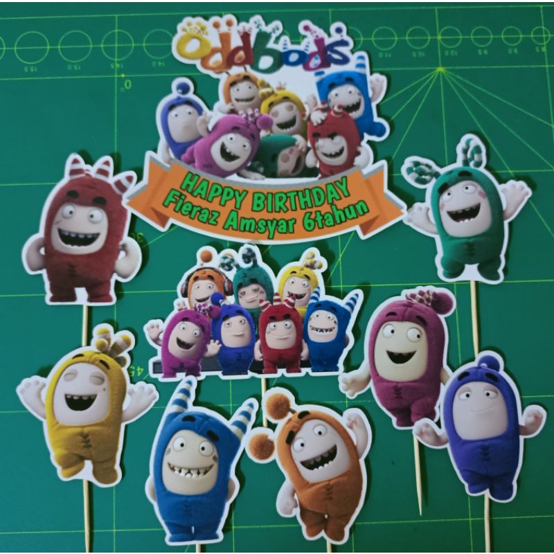 ODDBODS CAKE TOPPER (FREE ADD NAME) | Shopee Malaysia