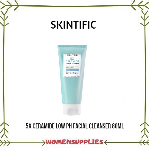 Bpom SKINTIFIC 5X Ceramide Low pH Cleanser Gentle Cleanser For Sensitive Skin 80ML / SKINTIFIC Face Wash Facial Cleanser