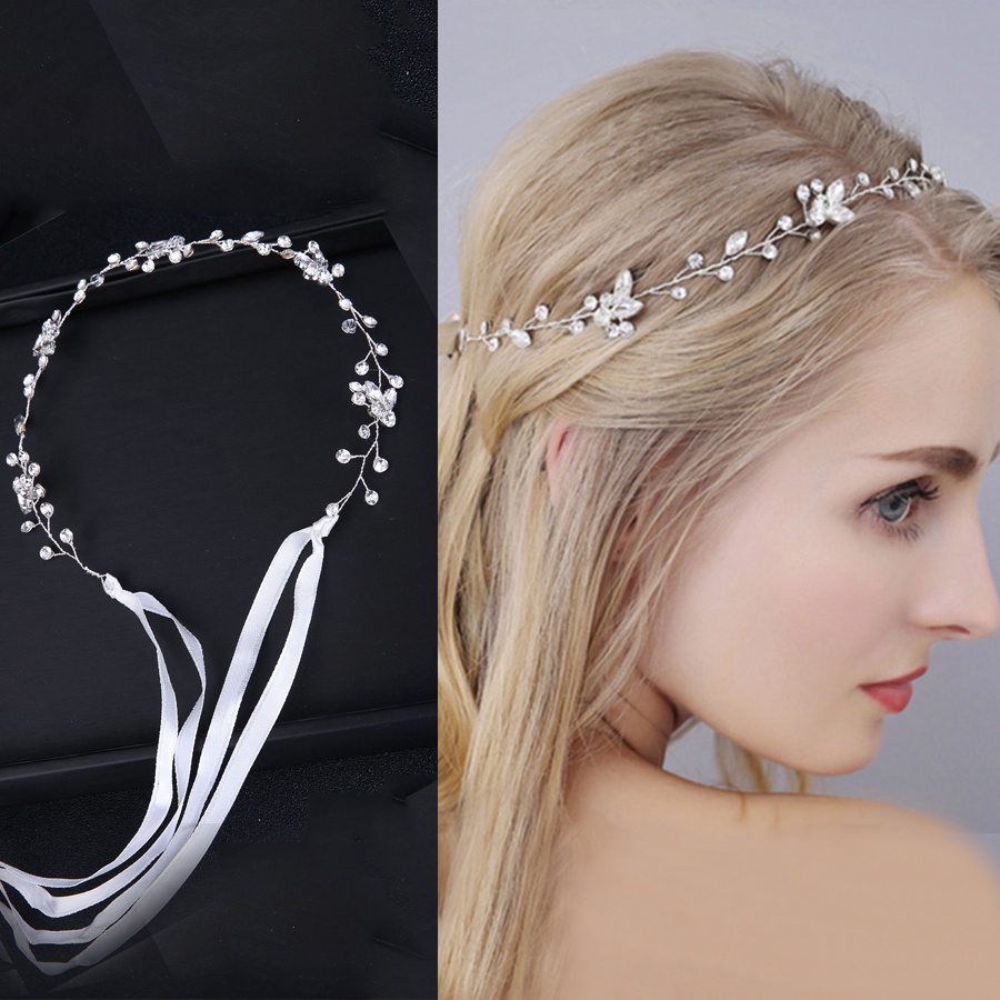 Bridal Elegant Pearl Rhinestone Headband Hair Accessory / Women Sweet Wedding Party Prom Hair Accessories