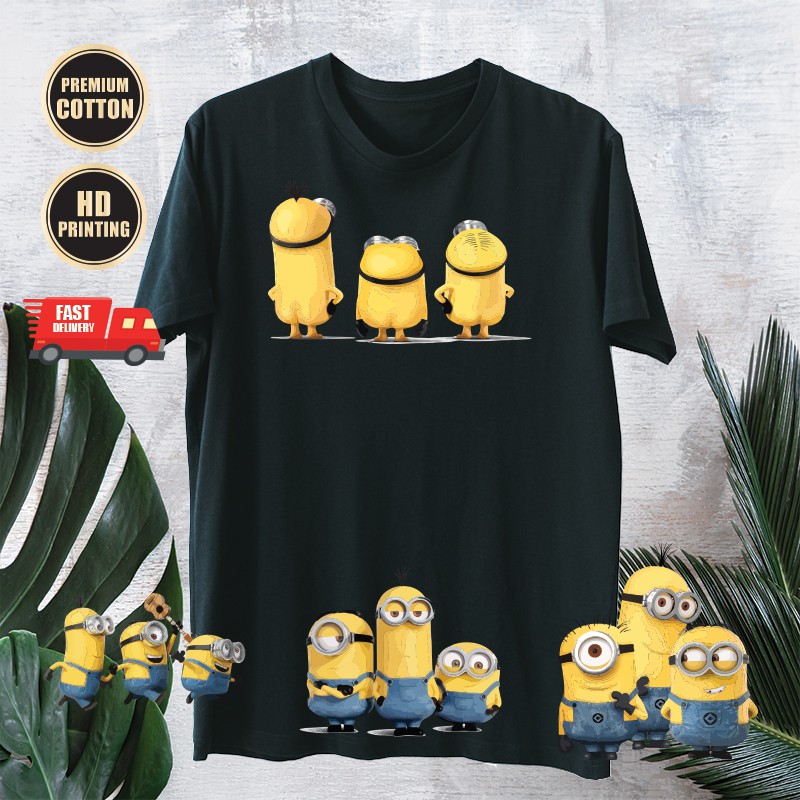 MINION DESPICABLE ME CARTOON FUNNY GRAPHIC T-SHIRT 1-4 Premium Cotton Round Neck