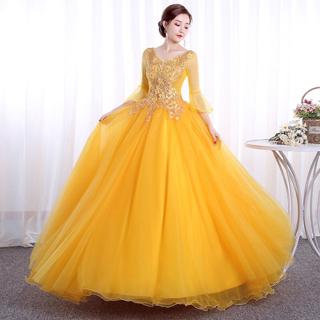 yellow wedding dress