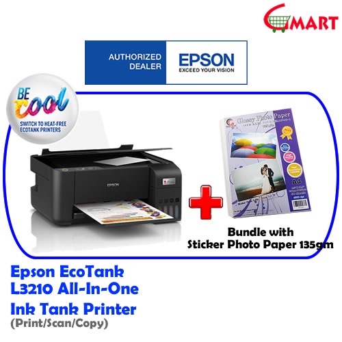 Epson L3210 Allinone Color Ink Tank Printer (Print/Scan/Copy) with
