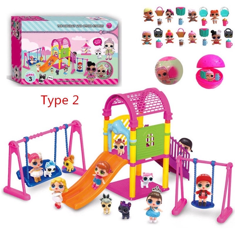 Lol Surprise Doll Park House Game Slide Camper Play Set Baby Kids