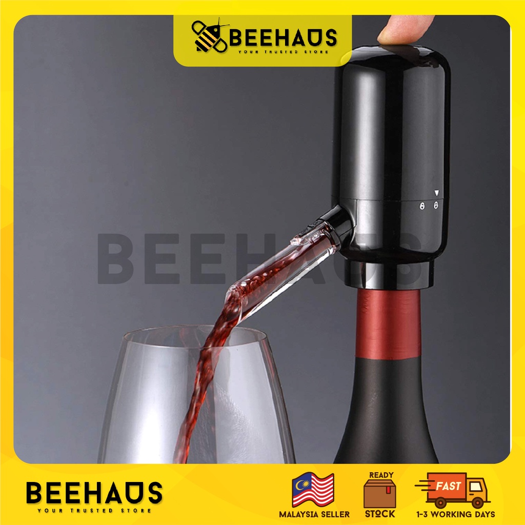 BEEHAUS Electric Wine Aerator & Dispenser Rechargeable Wine Pourer