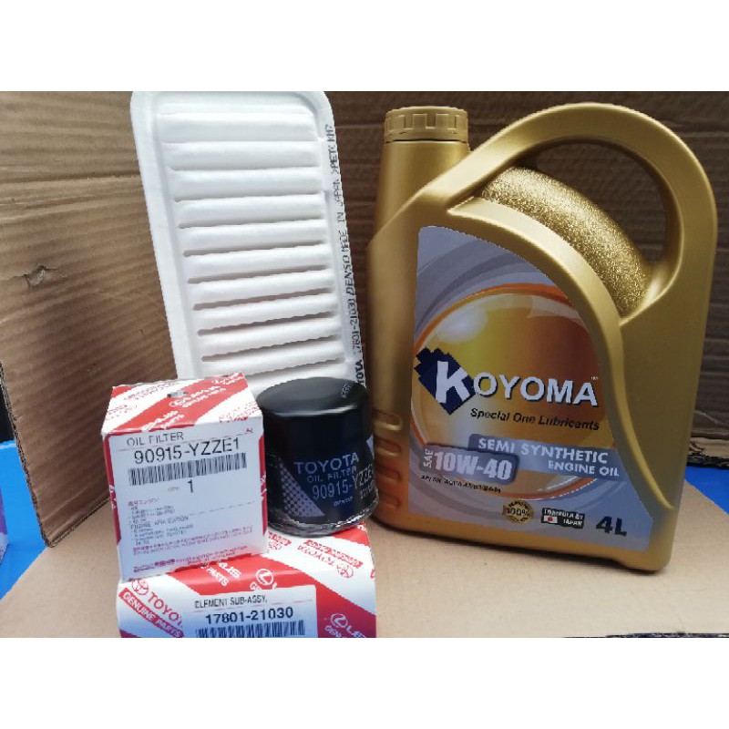 Toyota Vios 1 5 First Model Ncp42 Oil Filter Air Filter Koyoma 10w40 Semi Synthetic Engine Oil