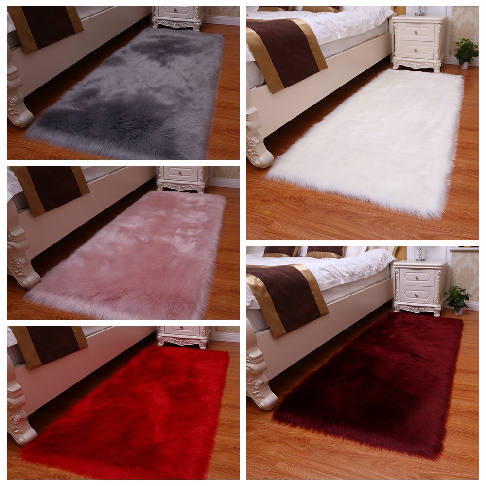 Blanket Pure Super Soft Washable Rugs Wool Carpet Faux Fur Mats Shiny Sheepskin