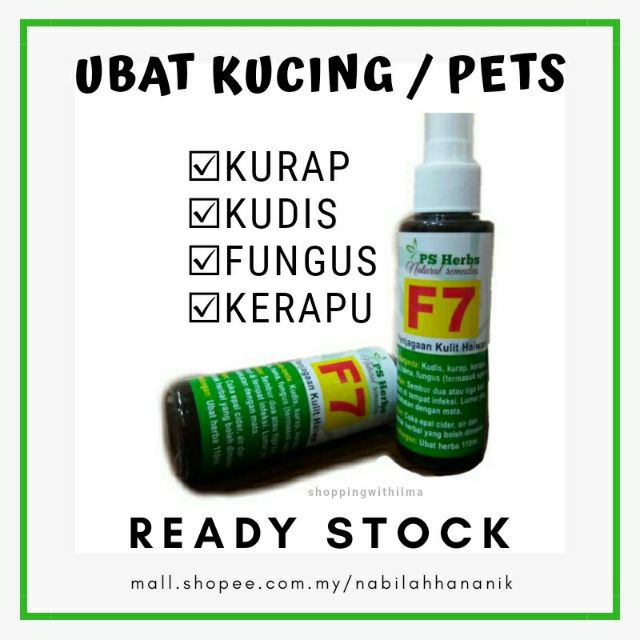 Ubat Spray F7 Untuk Kucing Kurap Kudis Fungus Kerapu Sporo PS 