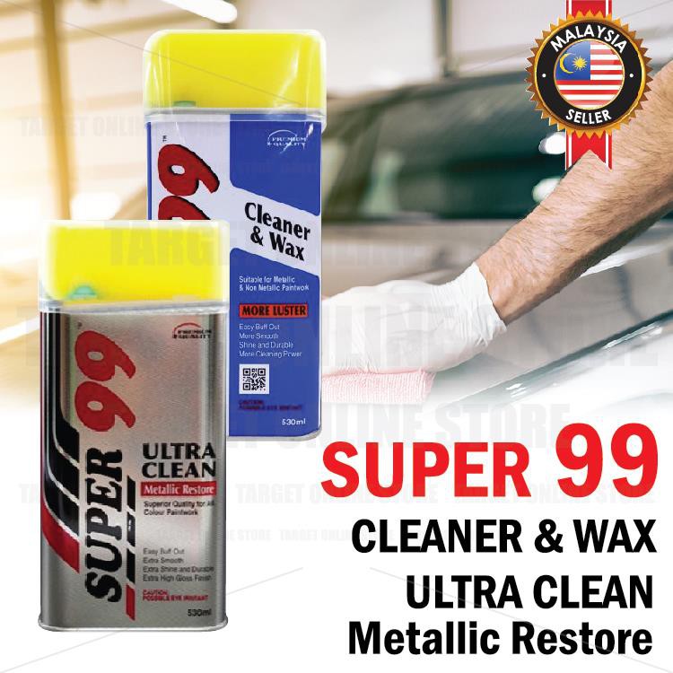 SUPER 99 Luster Cleaner & WAX / ULTRA CLEAN METALLIC RESTORE Liquid Wax