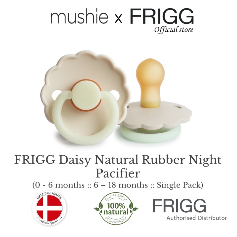 FRIGG Daisy Natural Rubber Night Baby Pacifier (Glow in Dark) Shopee