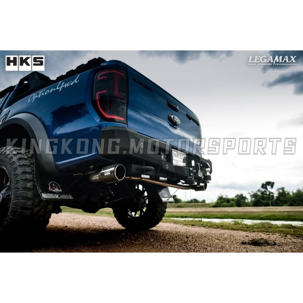 4X4 HKS LEGAMAX MUFFLER CARBON TWIN PIPE RAPTOR FORD RANGER T6 T7 DUAL