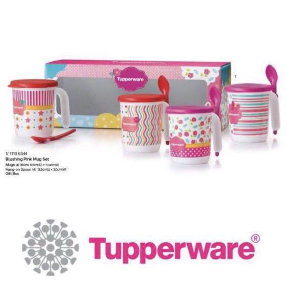 Tupperware Blushing Pink Mug Set (4)