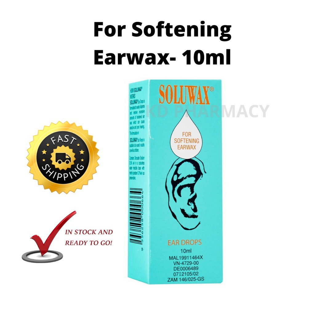 Soluwax Ear Drop 10 Ml Softening Earwax Ear Wax Softener Shopee