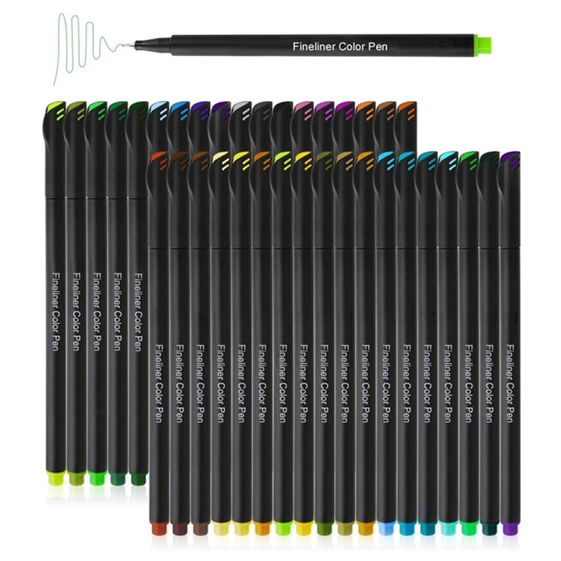 12/24/36Pcs Fineliner Color Pen Set 0.38mm Colored Sketch Drawing Pen