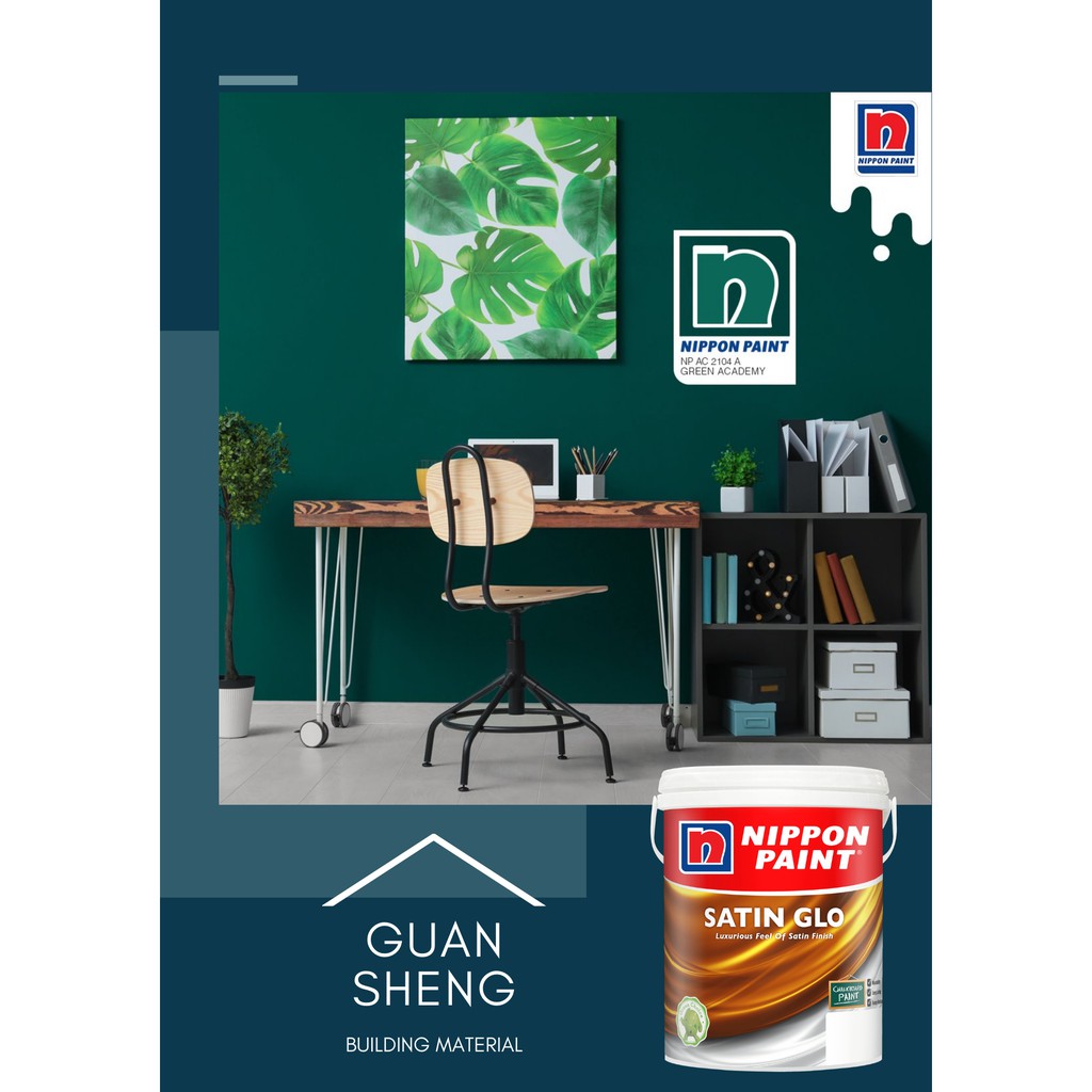 Nippon Paint Satin Glo Green Series 1l Indoor Water Based Wall Paint Cat Interior Kilat Shopee Malaysia