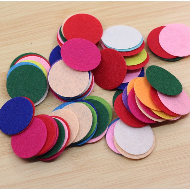 100pcs 10mm-50mm Artificial Non Woven Felt Fabric Round Felt Eco-Friendly Bundle For Sewing Dolls Scrapbook Patches