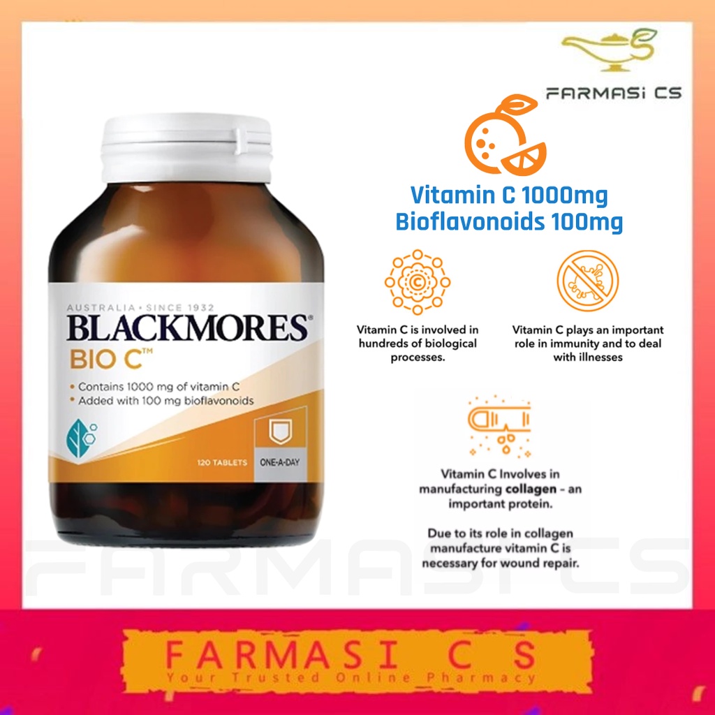 Blackmores Bio C 1000mg 1 Tablets X 2 Bottles Twin Exp 04 23 Vitamin C Immunity Shopee Malaysia