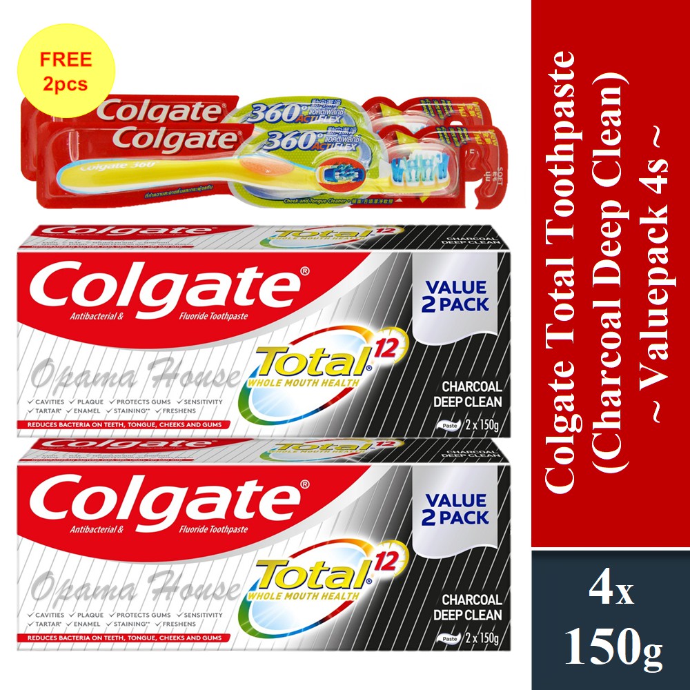 Colgate Total Charcoal Deep Clean Toothpaste Valuepack 150g X 4pcs Shopee Malaysia