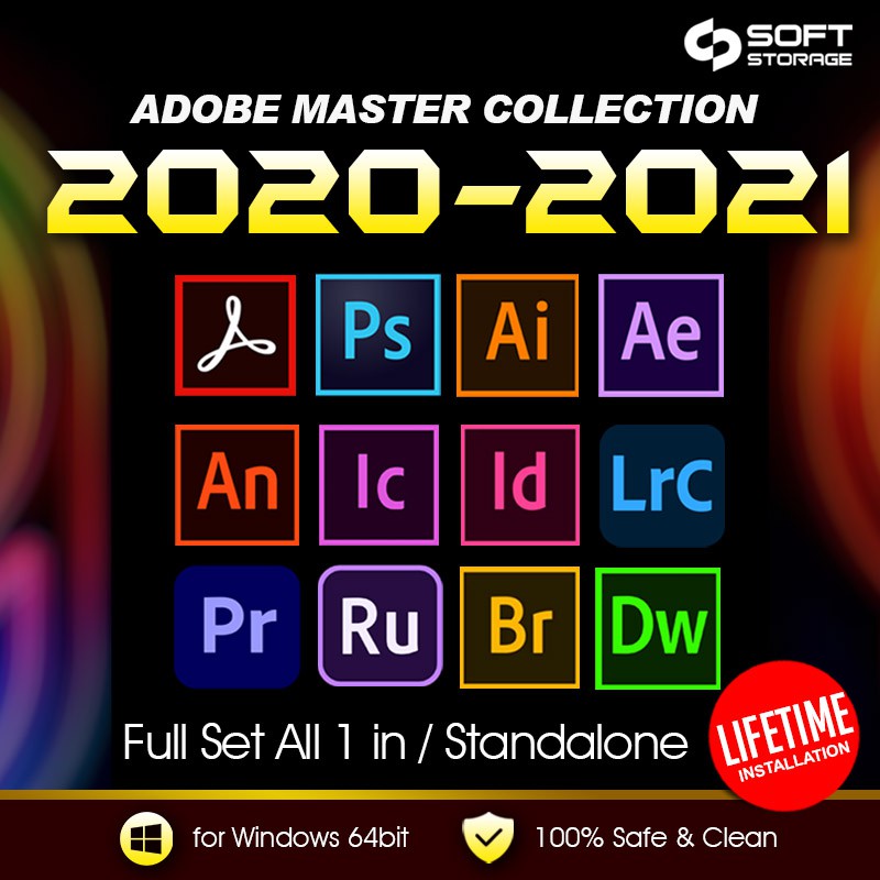 Adobe Cc 21 Master Collection Full Set For Windows 10 64 Bit Lifetime Installer Photoshop Acrobat And More Shopee Malaysia