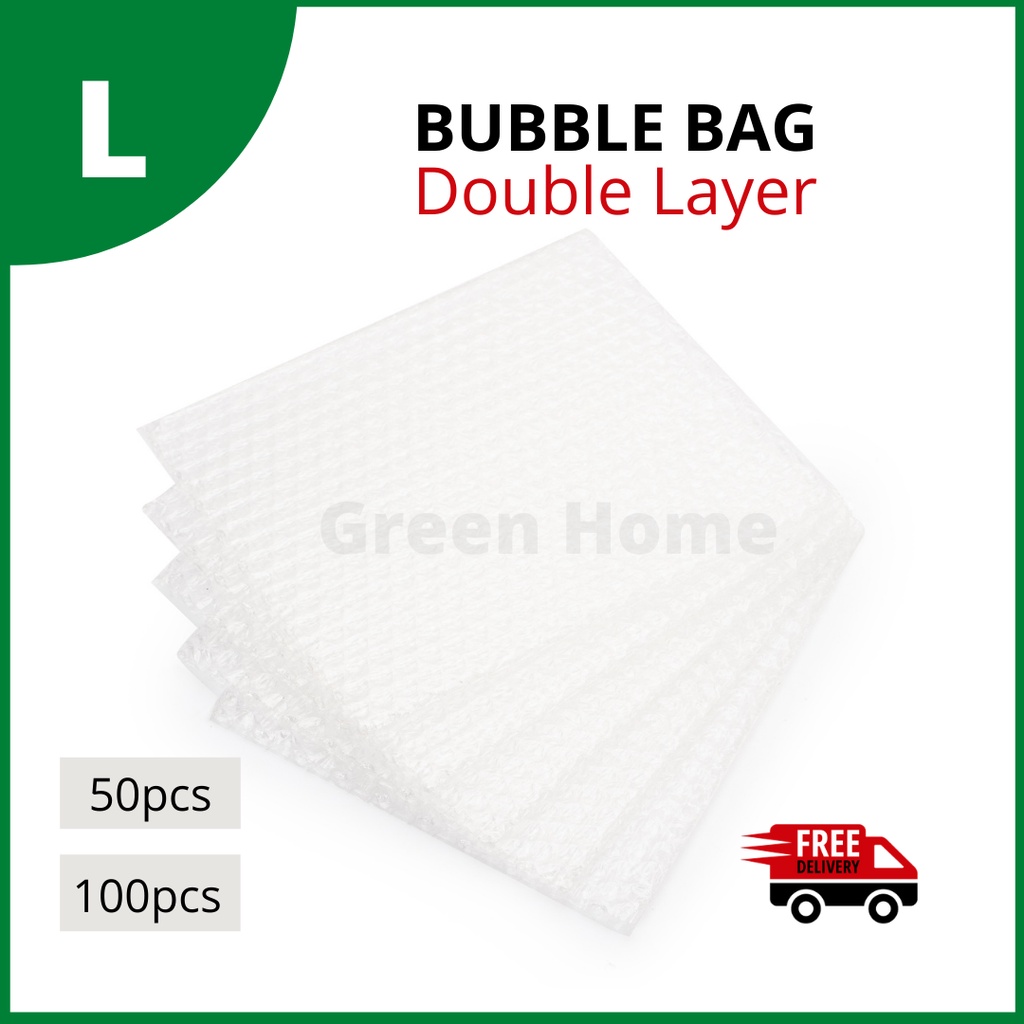Bubble Wrap Bag Packing Pouches Double Layers Pocket Bubble Pocket Bubble Wrap Bag 20cm x 25cm