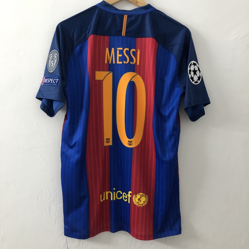 16 17 Barcelona Home Soccer Jersey #10 Messi Retro Men Football Shirt ...