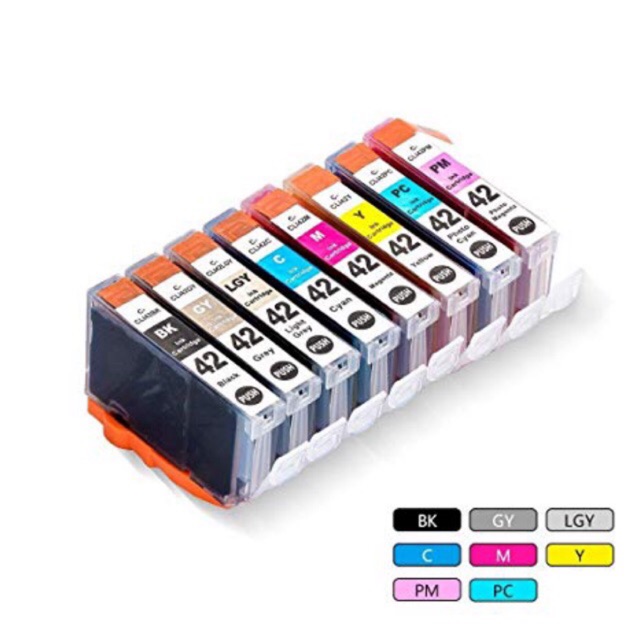 Canon CLI 42 8PK Full Set Ink Cartridge BK C M Y PC PM GY LGY For Canon   34afde36fde3633f395a52759a3cd58d