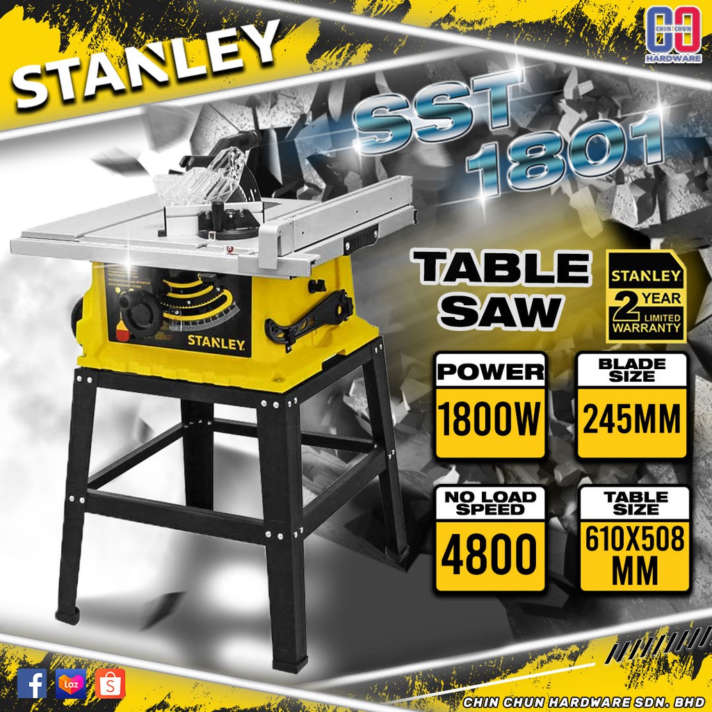 STANLEY 1800W SST1801 TABLE SAWORBITAL SANDERBOSSMAN BTS10 WOOD