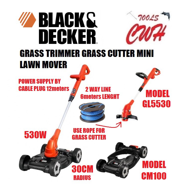 black and decker electric grass cutter