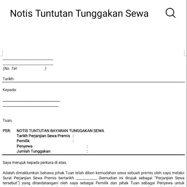 Contoh Invoice Tuntutan Bayaran Contoh Surat Perjanjian Sewa Ruko The