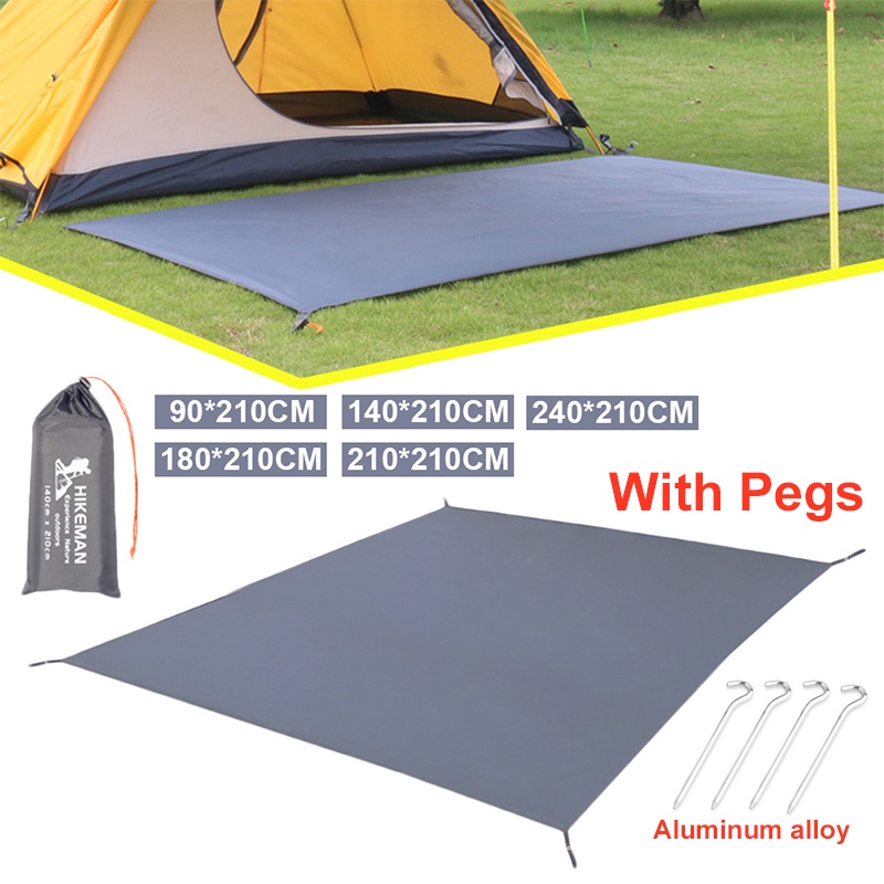 1/2/3/4/5 Person Picnic Ground Sheet Camping Mat with 4 Pegs Ground ...