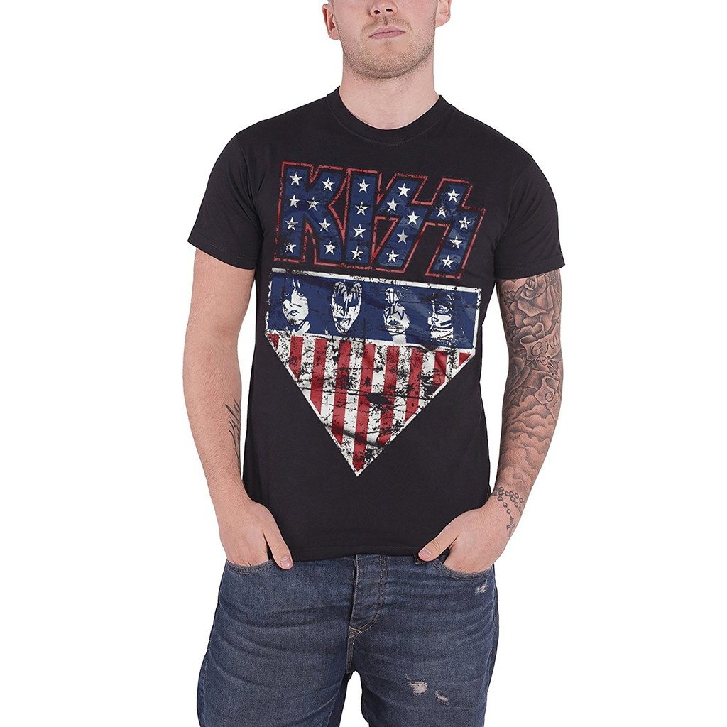 Men'S T-Shirt Kiss T Shirt Stars 