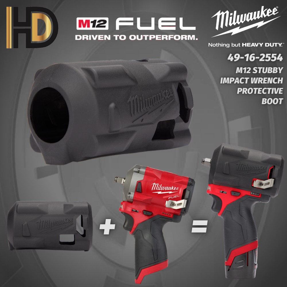 Milwaukee M12 Fuel Stubby Impact Wrench Protective Boot Casing 49-16-2554 |  Shopee Malaysia