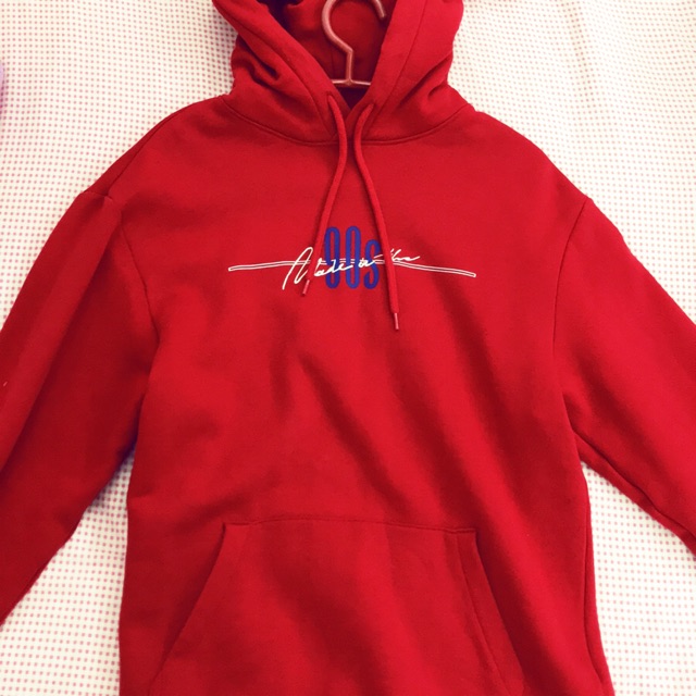 red zip up hoodie h&m