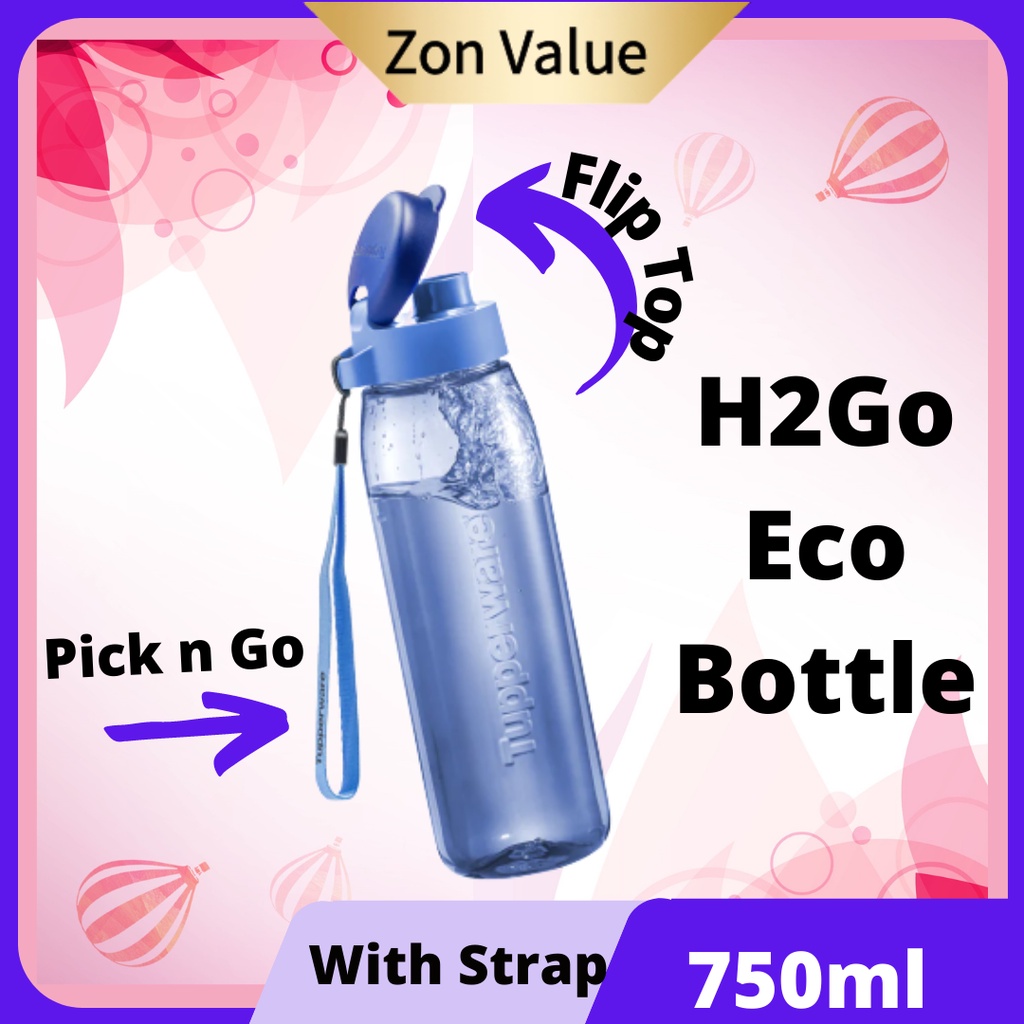 Tupperware 750ml Tumbler Water Bottle Flip Top with Strap Eco Bottle ...